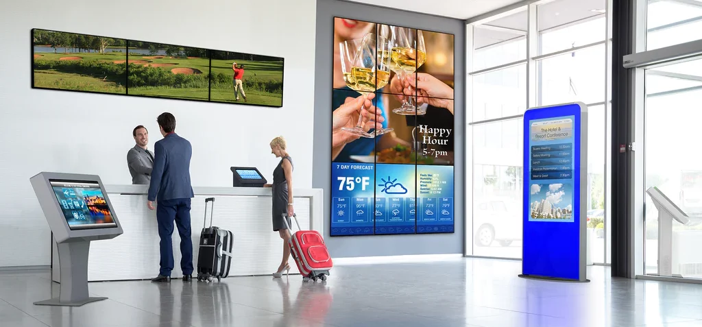 Hotels Peerless-AV kiosks Peerless-AV kiosks for hotel wayfinding signage