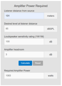 amplifier requirements
